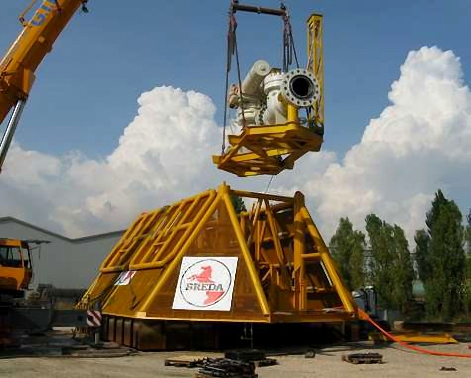 Subsea packaged system being lifted