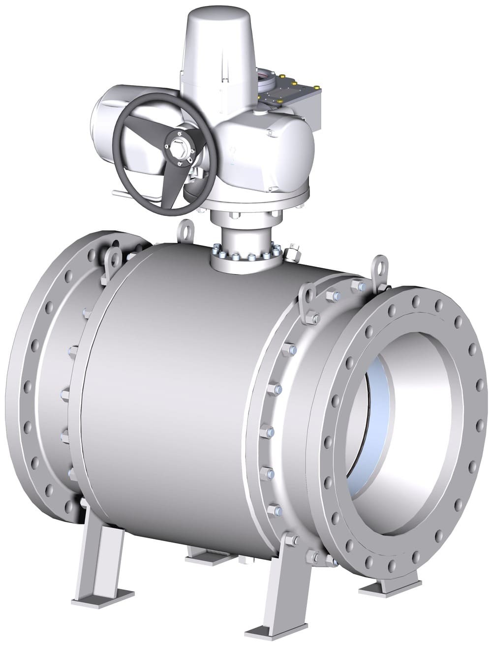 Trunnion-mounted ball valve with electric actuator